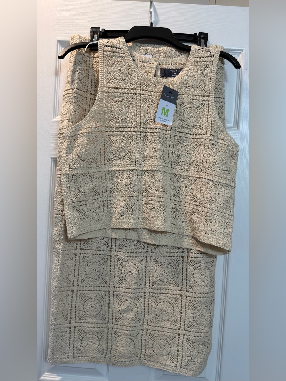 Primark Cream Crochet Dress Set - Cream